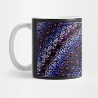 Blue and Purple Stained Glass Fractal Mug